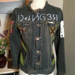 Nobody Denim Hero's Girl Hand Painted Army Jacket